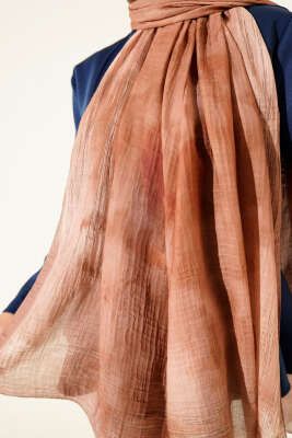 Batik Desen Müslin Şal Latte - Thumbnail