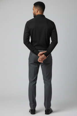 Jakarlı Süprem Erkek Gömlek Siyah - Thumbnail