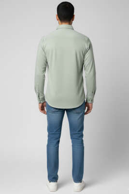 Jakarlı Süprem Erkek Gömlek Yeşil - Thumbnail