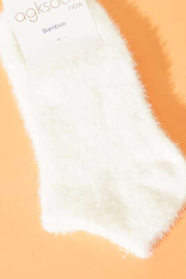 Sakallı Kadın Patik Çorap Ekru - Thumbnail