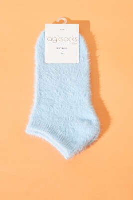 Pazarium - Sakallı Kadın Patik Çorap Mavi