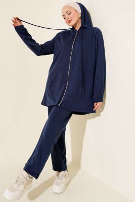 Pazarium - Kanguru Cepli Fermuarlı İkili Takım Parlement