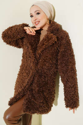 Pazarium - Kruvaze Yaka Kuzu Kaban Kahve