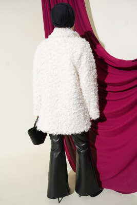 Kruvaze Yaka Kuzu Kaban Ekru - Thumbnail