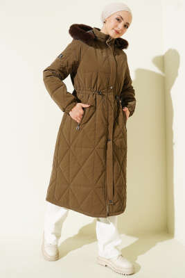 Pazarium - Baklava Kapitone Bel Tünelli Uzun Mont Kahve