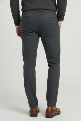 Gabardin Bağcıklı Jogger Pantolon Antrasit - Thumbnail