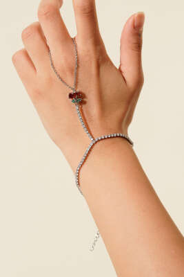 Pazarium - Kiraz Taşlı Şahmeran Gümüş