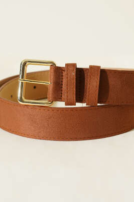 Kare Metal Tokalı Kemer Taba - Thumbnail