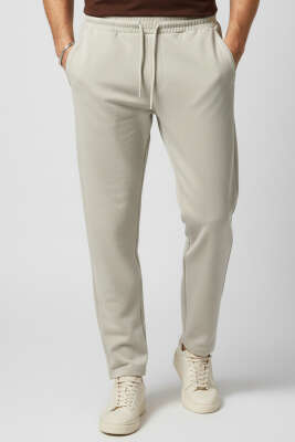 Pazarium - Jogger Scuba Erkek Eşofman Alt Taş