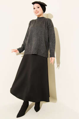 Oversize Triko Kazak Antrasit - Thumbnail