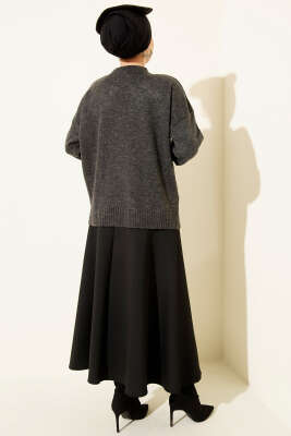 Oversize Triko Kazak Antrasit - Thumbnail