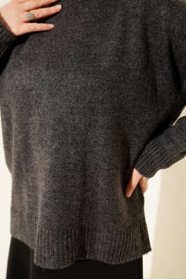 Oversize Triko Kazak Antrasit - Thumbnail