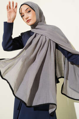 Pazarium - Biyeli Müslin Şal Gri