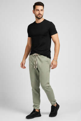 Paça Lastikli Erkek Eşofman Alt Haki - Thumbnail