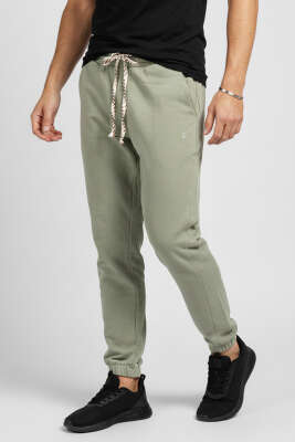 Paça Lastikli Erkek Eşofman Alt Haki - Thumbnail