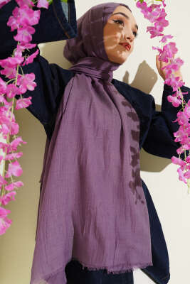 Pazarium - Organik Bambu Kraş Şal Lavanta -52