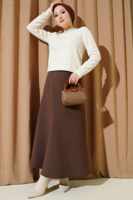 Yakası Taşlı Sakallı Kazak Ekru - Thumbnail