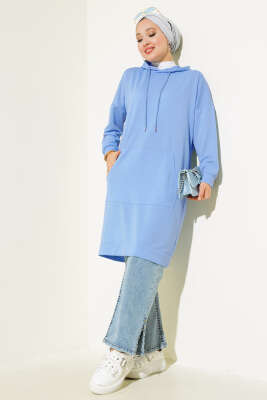 Kanguru Cepli Tunik Bebe Mavi - Thumbnail