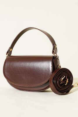 Mıknatıslı Oval El Çanta Acı Kahve - Thumbnail