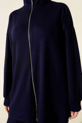 Pantolon Biyeli Fermuarlı Loyşa İkili Takım Lacivert - Thumbnail