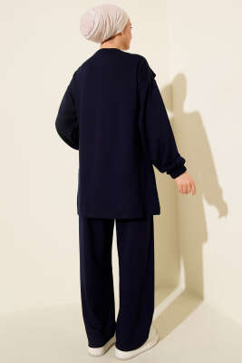 Gold Tokalı Atkılı Loyşa İkili Takım Lacivert - Thumbnail