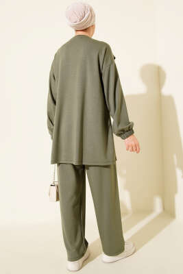 Gold Tokalı Atkılı Loyşa İkili Takım Haki - Thumbnail