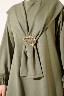 Gold Tokalı Atkılı Loyşa İkili Takım Haki - Thumbnail