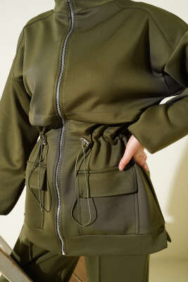 Bel Tünelli Cepli Scuba İkili Takım Haki - Thumbnail