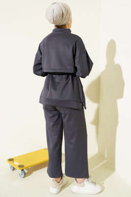 Bel Tünelli Cepli Scuba İkili Takım Füme - Thumbnail