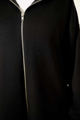 Fermuarlı Basic Loyşa İkili Takım Siyah - Thumbnail