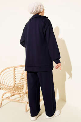 Fermuarlı Basic Loyşa İkili Takım Lacivert - Thumbnail