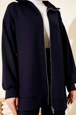 Fermuarlı Basic Loyşa İkili Takım Lacivert - Thumbnail