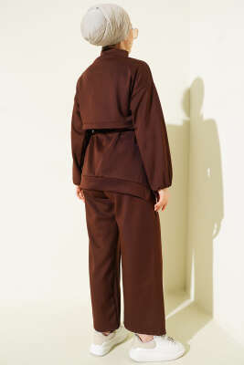 Bel Tünelli Cepli Scuba İkili Takım Kahve - Thumbnail