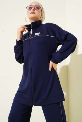 Biyeli Armalı Loyşa İkili Takım Lacivert - Thumbnail