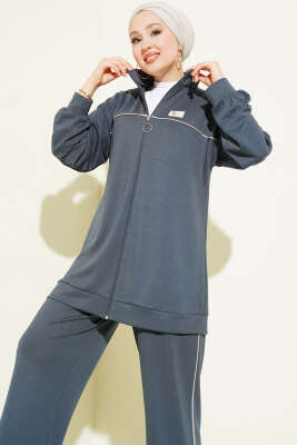 Biyeli Armalı Loyşa İkili Takım Füme - Thumbnail