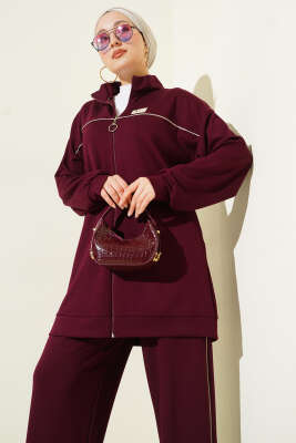 Biyeli Armalı Loyşa İkili Takım Bordo - Thumbnail