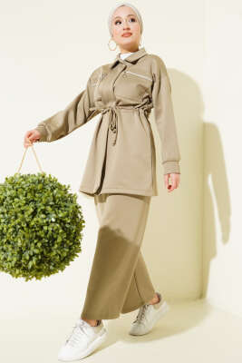 Çift Cepli Tünelli Scuba İkili Takım Çağla Yeşili - Thumbnail