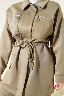 Çift Cepli Tünelli Scuba İkili Takım Çağla Yeşili - Thumbnail