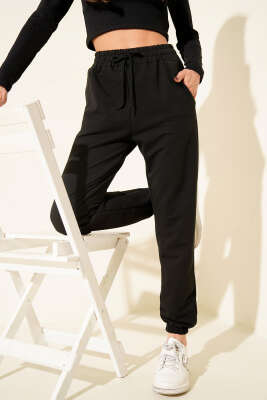 Paça Lastikli Cepli Jagger Pantolon Siyah - Thumbnail