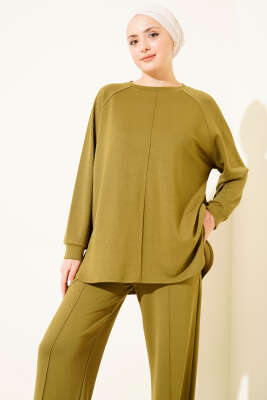 Çımalı Oval Loyşa İkili Takım Yağ Yeşili - Thumbnail