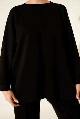 Çımalı Oval Loyşa İkili Takım Siyah - Thumbnail