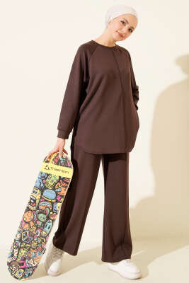 Çımalı Oval Loyşa İkili Takım Kahve - Thumbnail