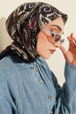 Pazarium - Etnik Desen Flamu Cotton Eşarp Parlement