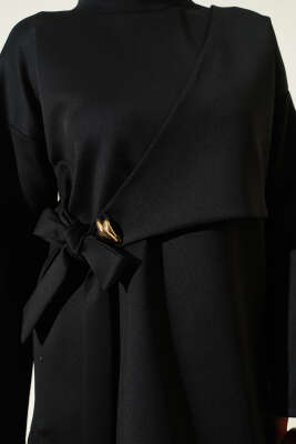 Yan Parça Bağlamalı Scuba İkili Takım Siyah - Thumbnail