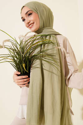 Pazarium - Aya Serisi İnce Pamuk Şal Su Yeşili