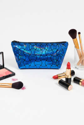 Pazarium - Fermuarlı Parlak Makyaj Çantası Asorti 8