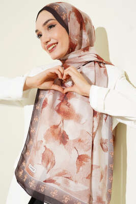 Pazarium - Desenli Soft Kahve Serisi Şal Asorti 1