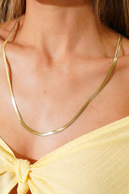 Pazarium - 60 cm İtalyan Zinciri Bileklik Gold