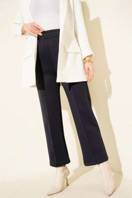 Pazarium - Çımalı Boru Paça Scuba Pantolon Lacivert