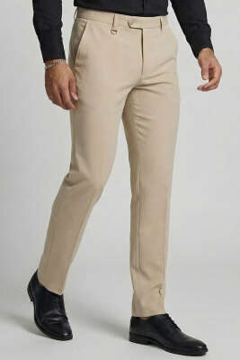 Pazarium - Klasik Kumaş Erkek Pantolon Bej